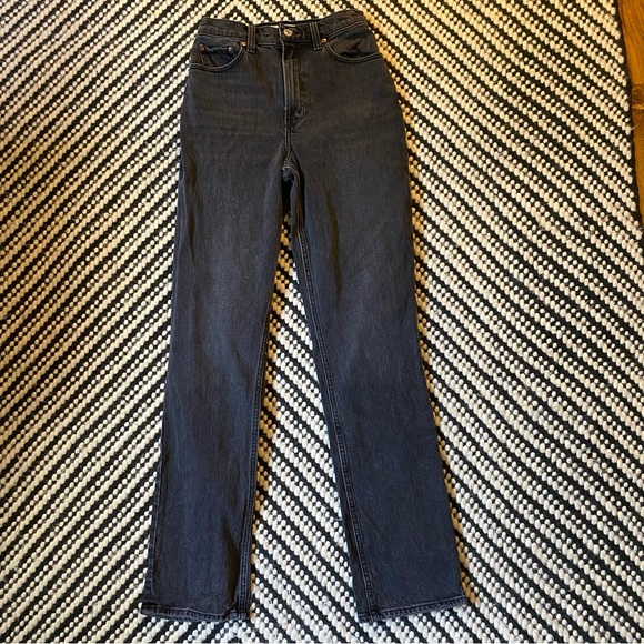 Curve Love Ultra High Rise 90s Straight Jean - Black Sz 25L - Picture 2 of 7
